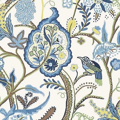 Thibaut Windsor Wallpaper in Blue and Yellow