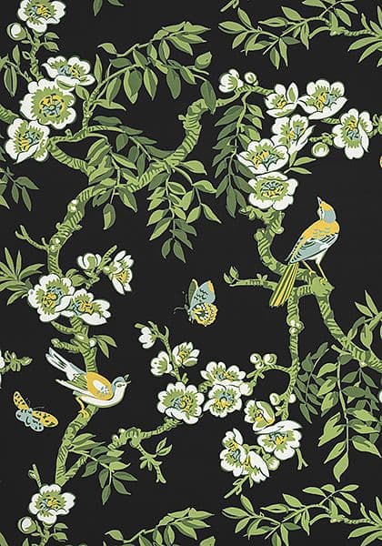Thibaut Yukio Fabric in Black