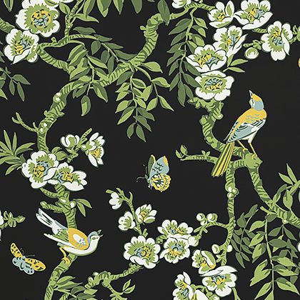 Thibaut Yukio Fabric in Black