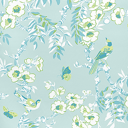 Thibaut Yukio Fabric in Spa Blue