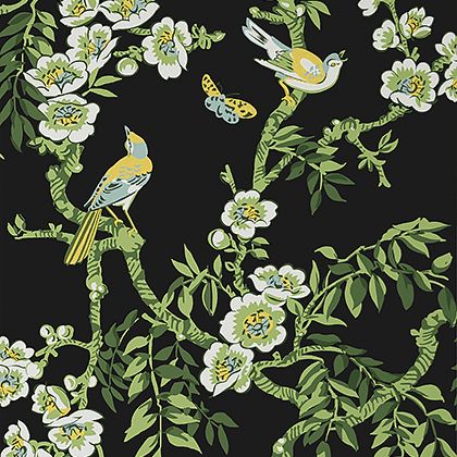 Thibaut Yukio Wallpaper in Black