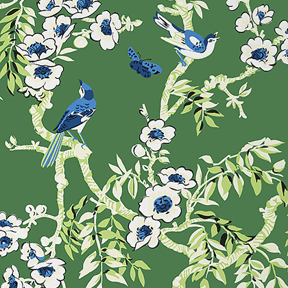 Thibaut Yukio Wallpaper in Green