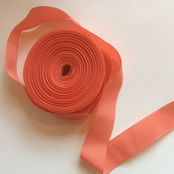 Vintage Coral Grosgrain 24mm ribbon.